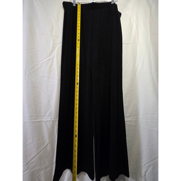 Chico's Travelers 3T Black Wide Leg Velvet Pants US 16/18 - Picture 2 of 4